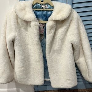 Faux fur white Elsa cape/jacket